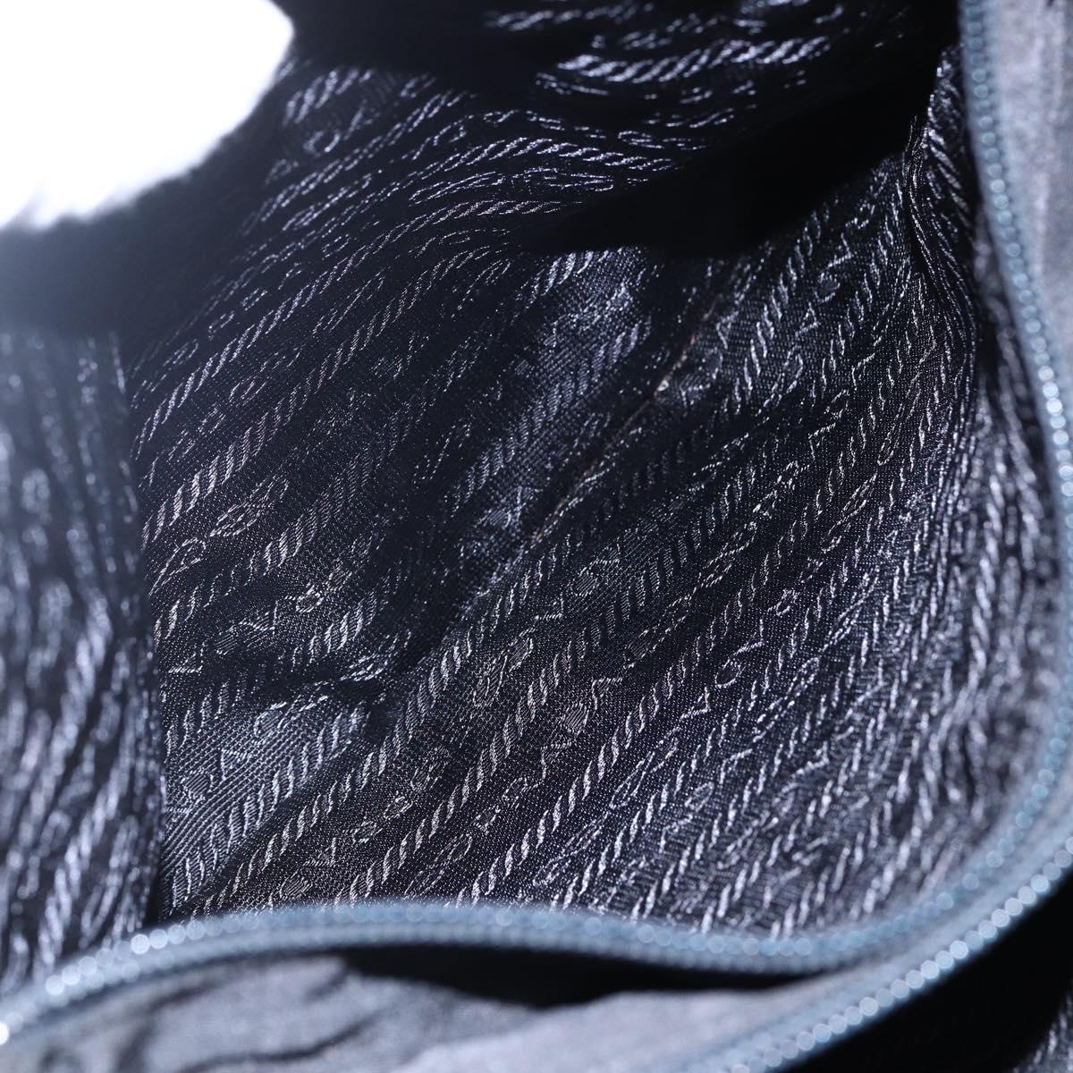 PRADA Shoulder Bag Nylon Black Silver Auth ep11379