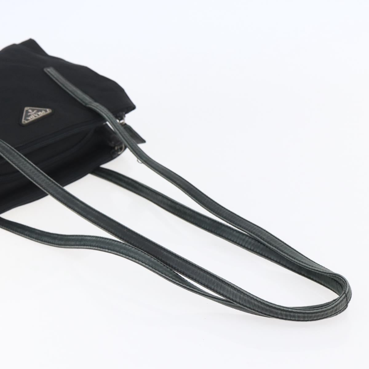 PRADA Shoulder Bag Nylon Black Silver Auth ep11379