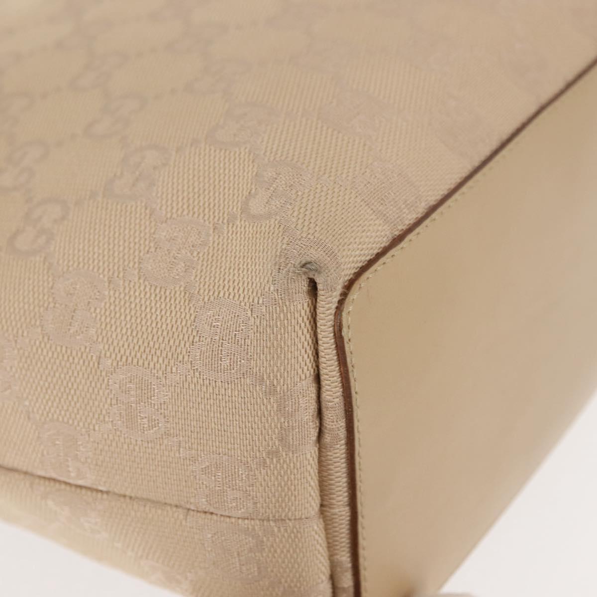 GUCCI GG Canvas Tote Bag Beige Silver 31244 Auth ep11382