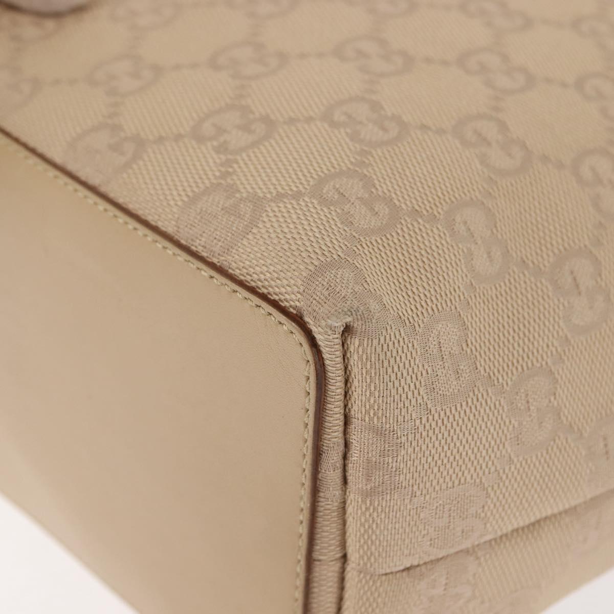 GUCCI GG Canvas Tote Bag Beige Silver 31244 Auth ep11382