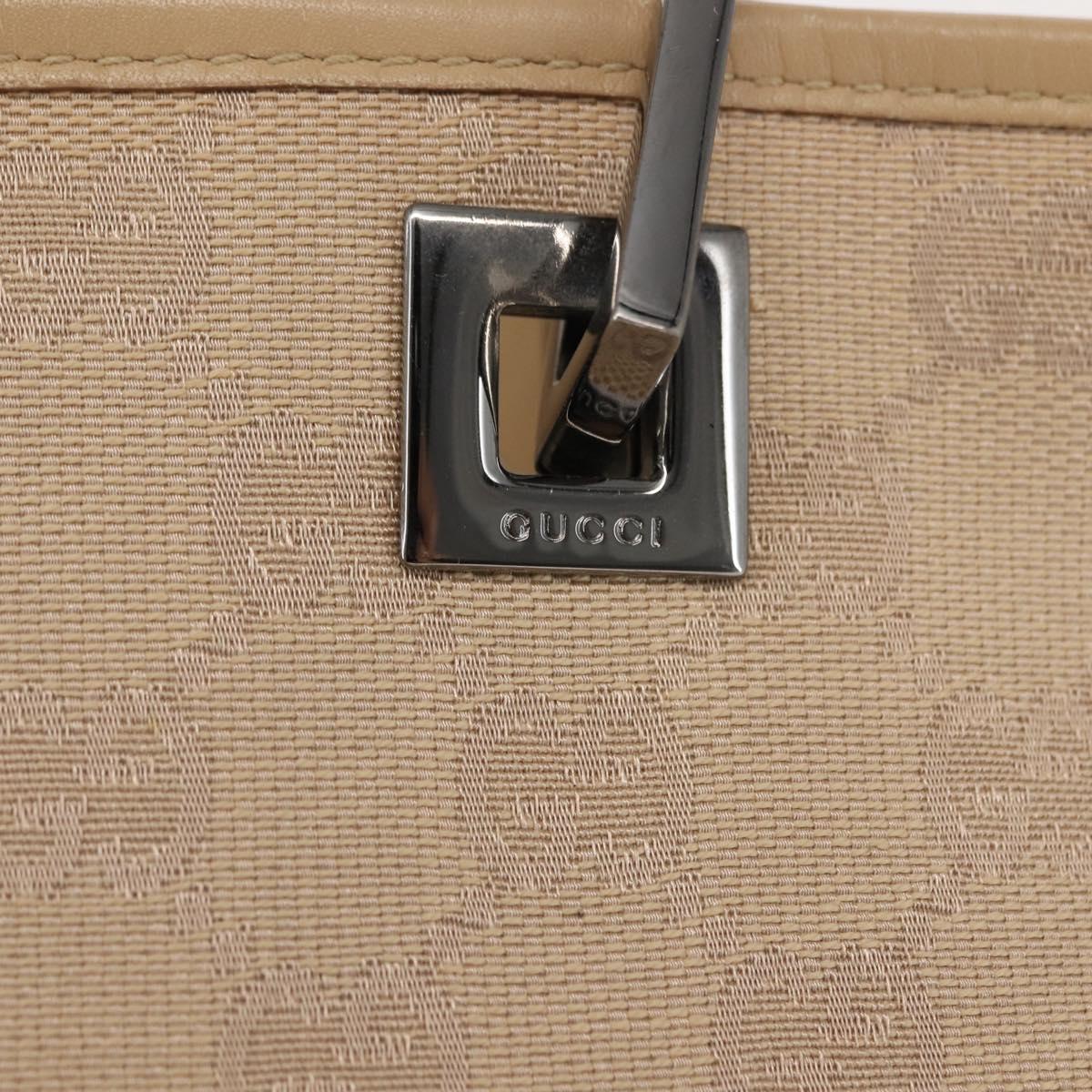 GUCCI GG Canvas Tote Bag Beige Silver 31244 Auth ep11382
