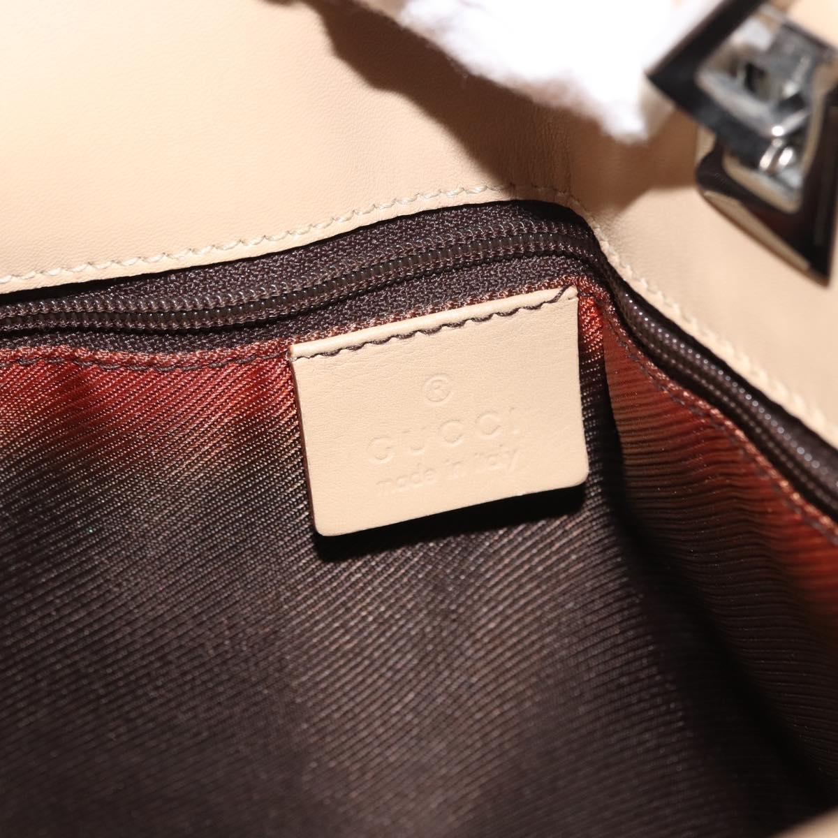 GUCCI GG Canvas Tote Bag Beige Silver 31244 Auth ep11382