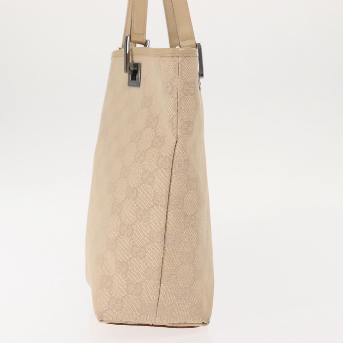 GUCCI GG Canvas Tote Bag Beige Silver 31244 Auth ep11382