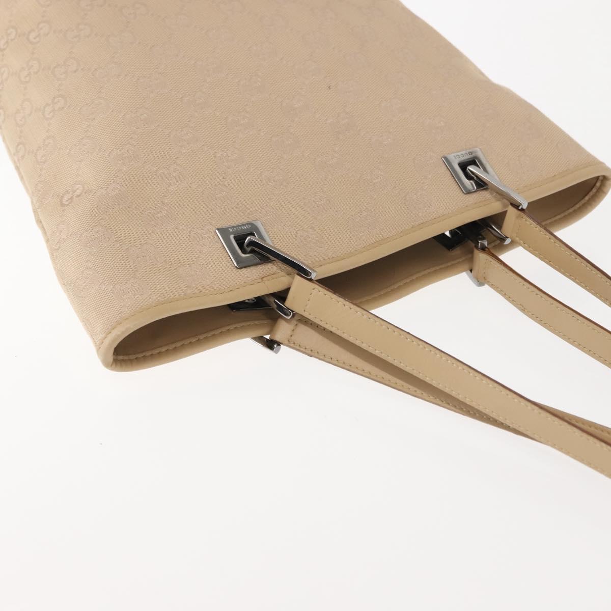 GUCCI GG Canvas Tote Bag Beige Silver 31244 Auth ep11382