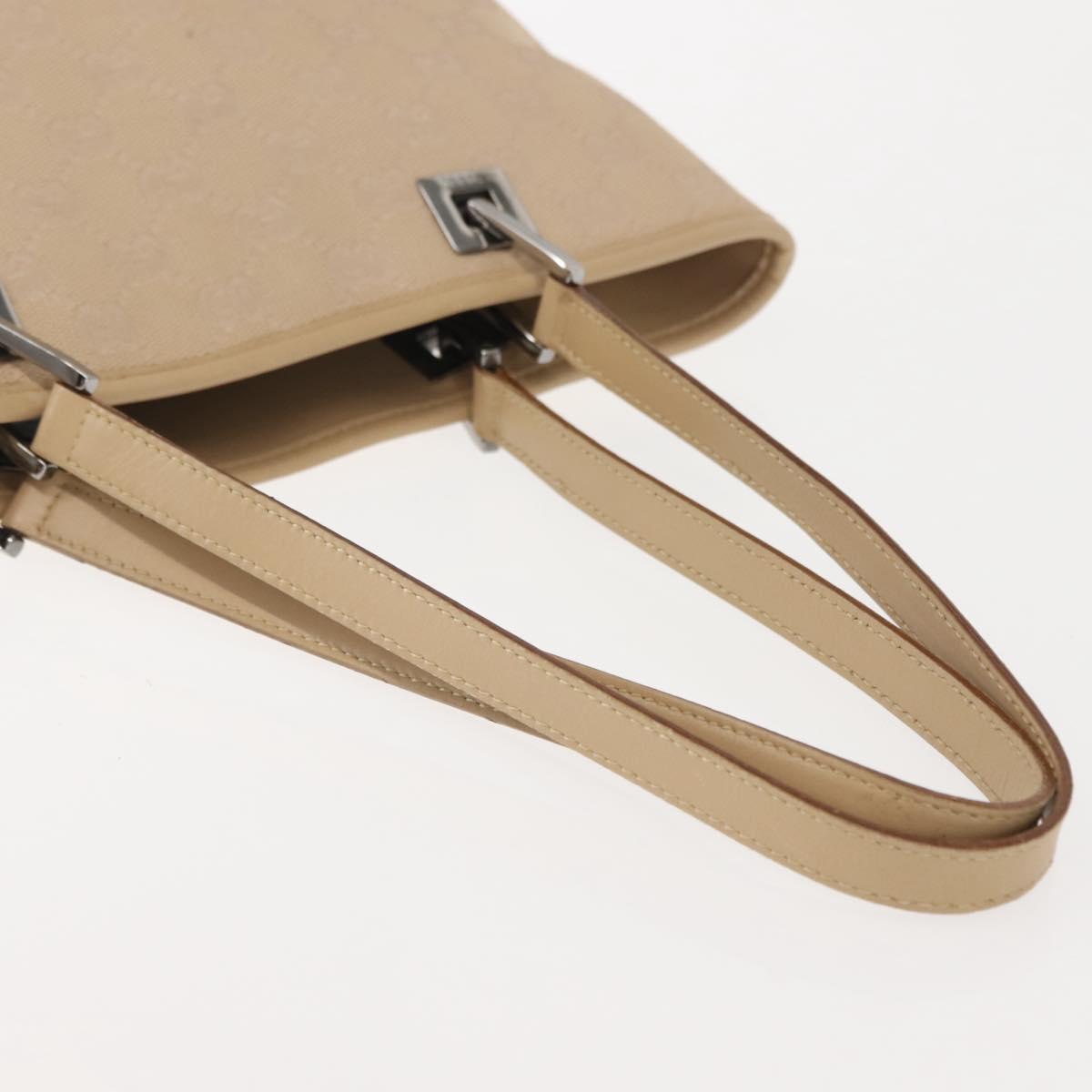 GUCCI GG Canvas Tote Bag Beige Silver 31244 Auth ep11382