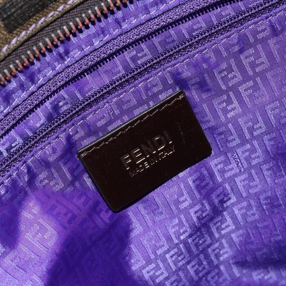 FENDI Zucca Canvas Tote Bag PVC Black Brown Auth ep11387