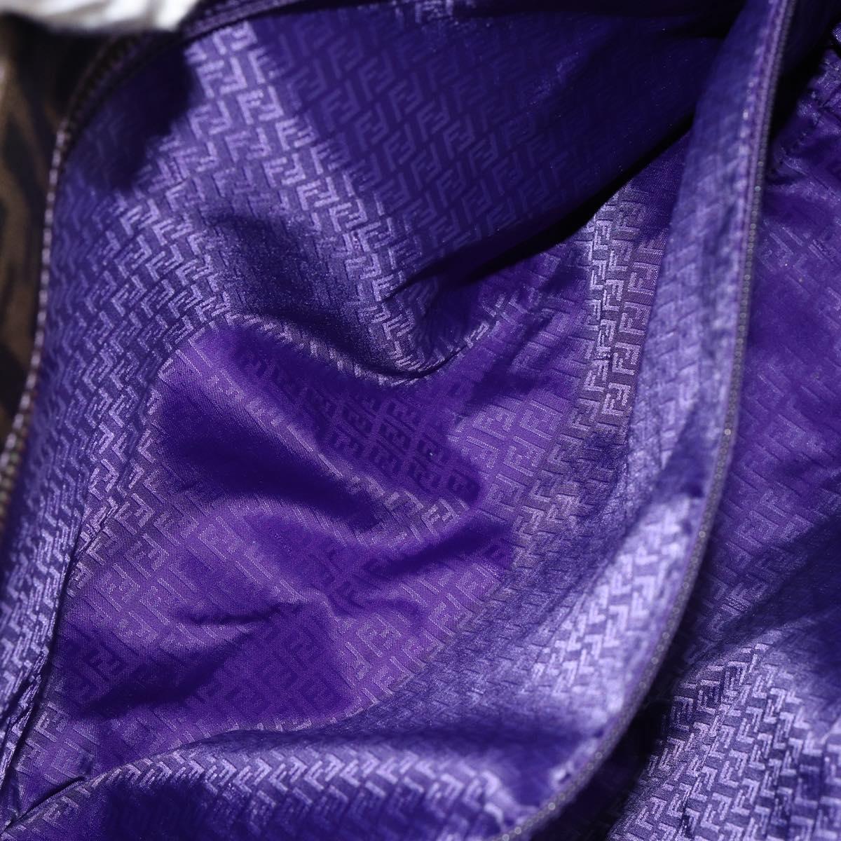 FENDI Zucca Canvas Tote Bag PVC Black Brown Auth ep11387