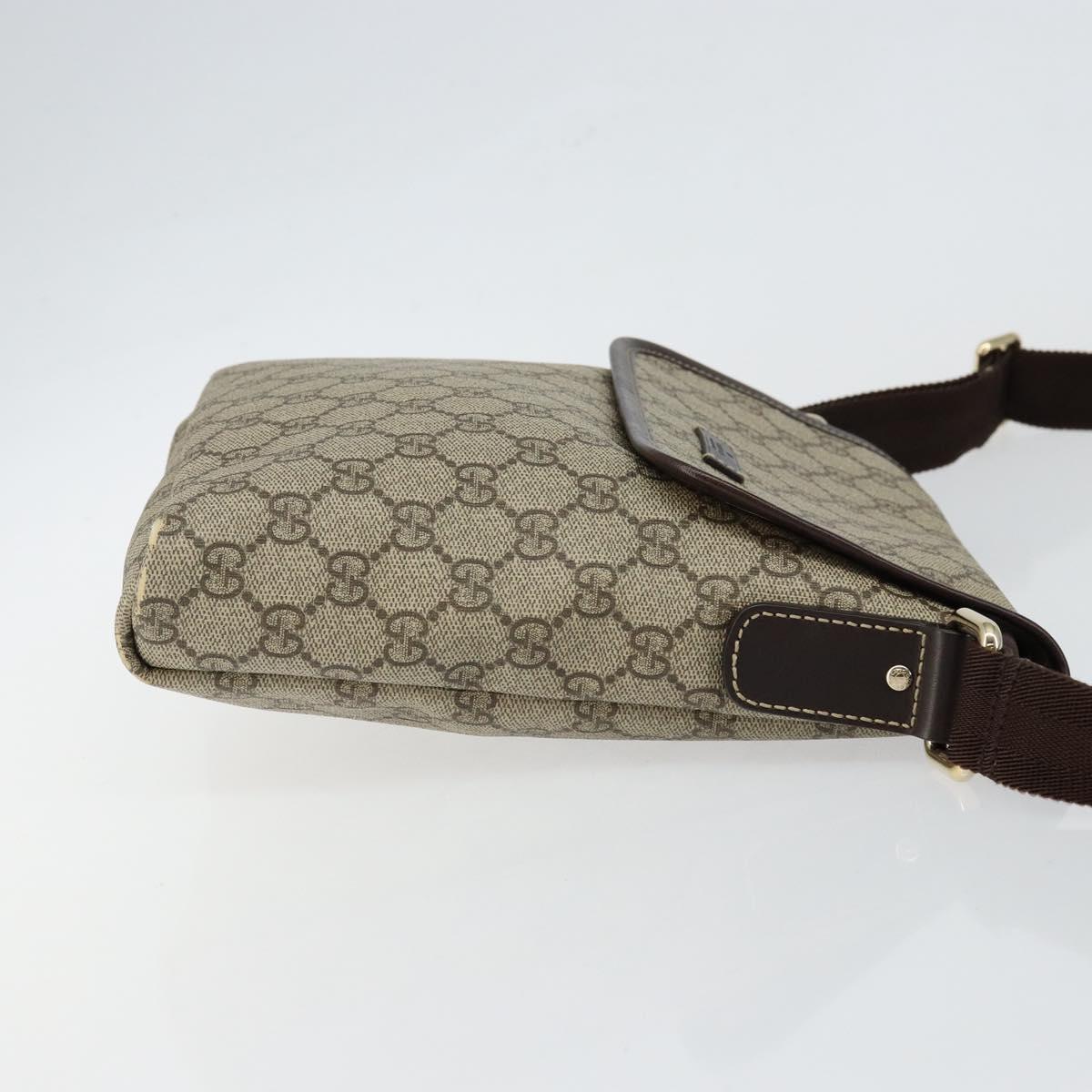 GUCCI GG Supreme Shoulder Bag PVC Leather Beige 223666 Auth ep11388