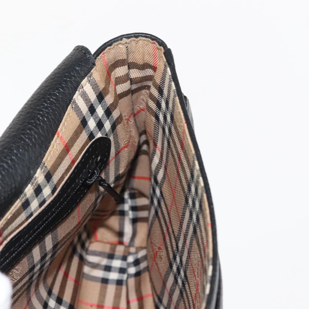 Burberrys Shoulder Bag Leather Brown Gold Auth ep11389