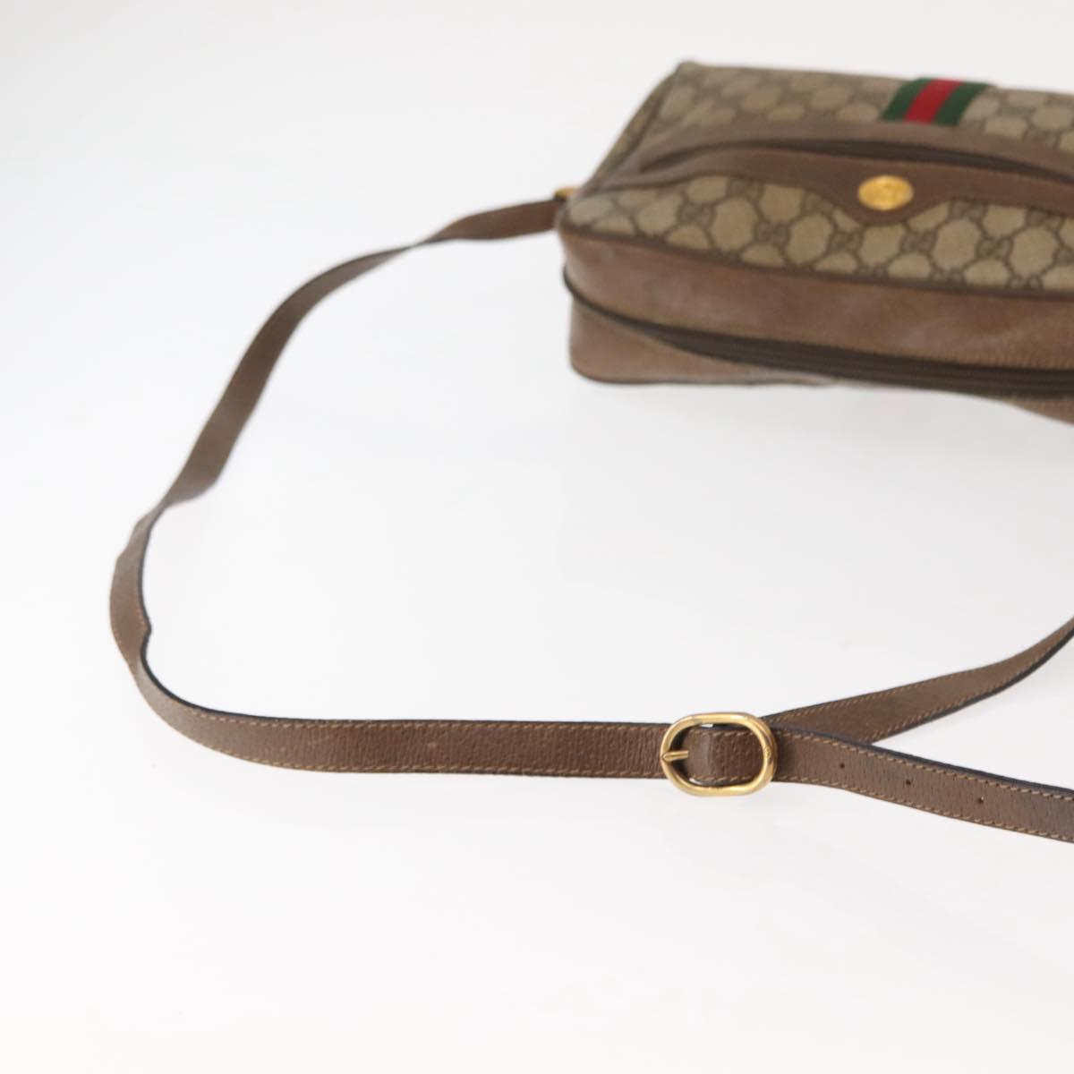 GUCCI GG Supreme Web Sherry Line Shoulder Bag PVC Beige 56 02 005 Auth ep11392
