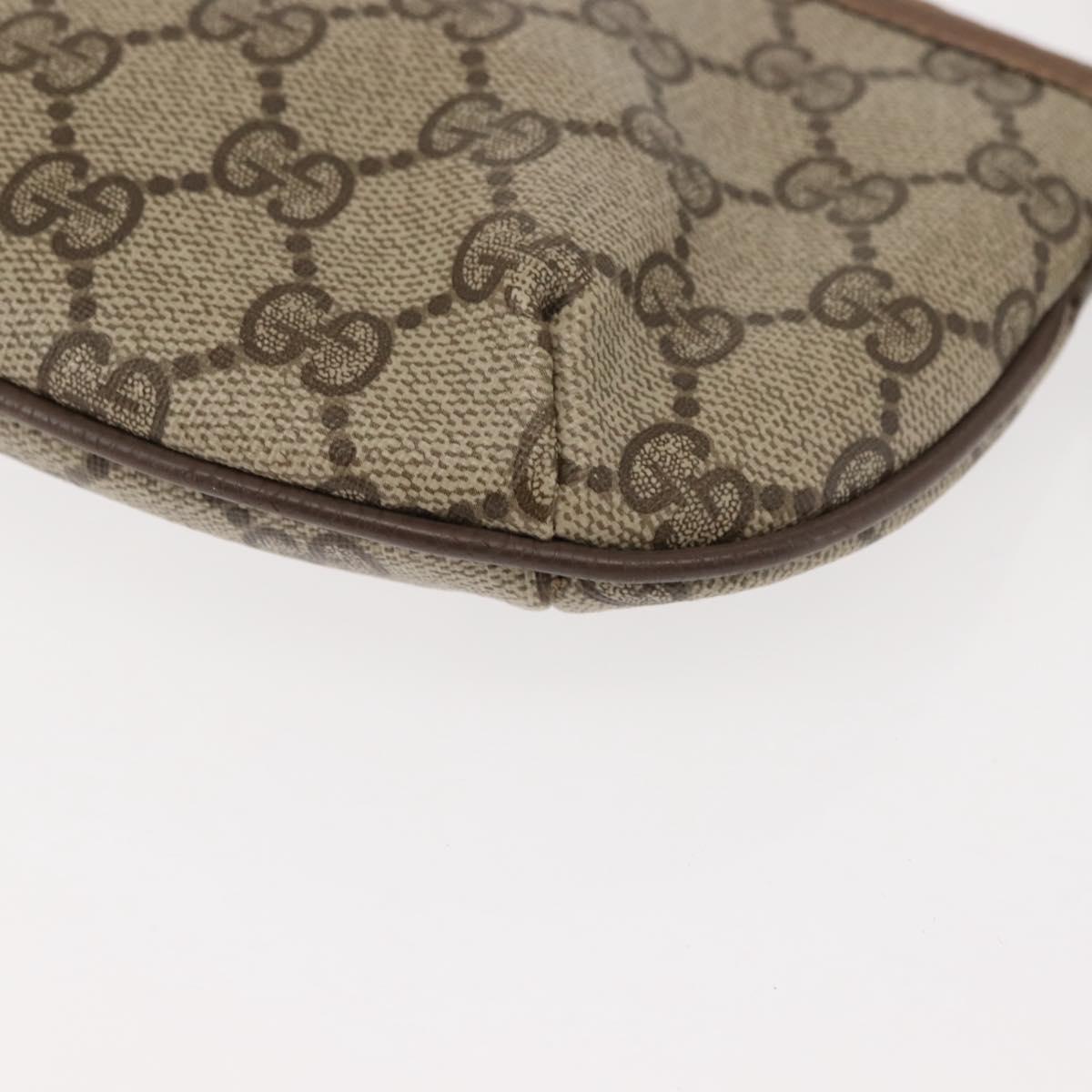 GUCCI GG Supreme Shoulder Bag PVC Beige Gold Auth ep11393