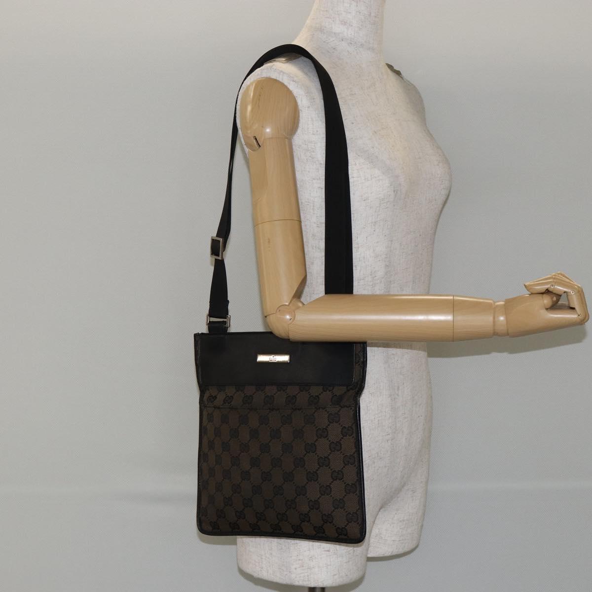 GUCCI GG Canvas Shoulder Bag Brown 019 0348 Auth ep11399