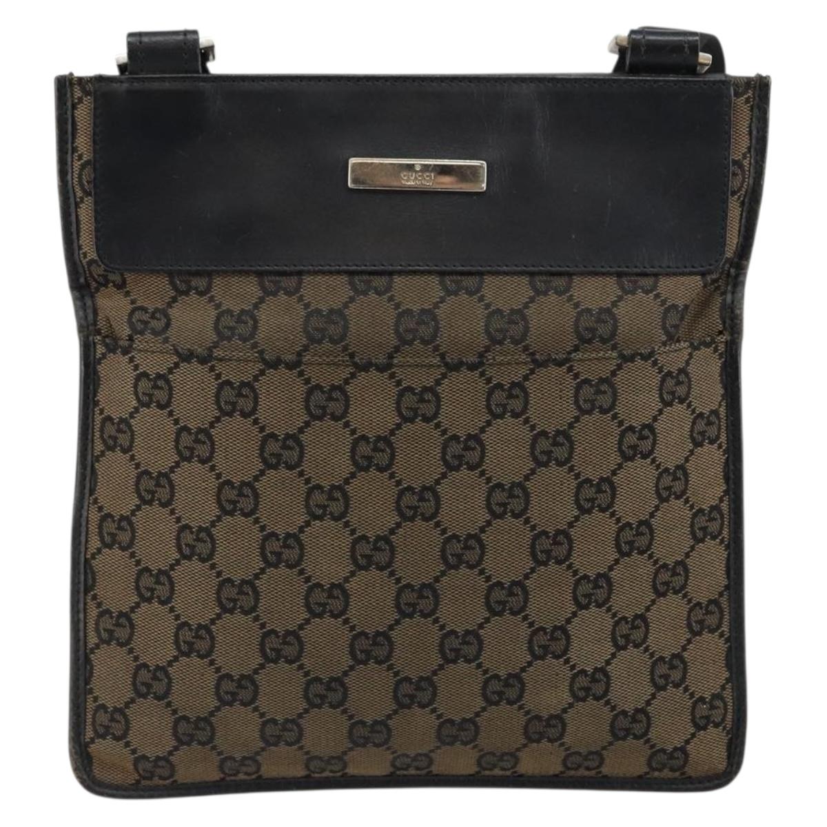 GUCCI GG Canvas Shoulder Bag Brown 019 0348 Auth ep11399