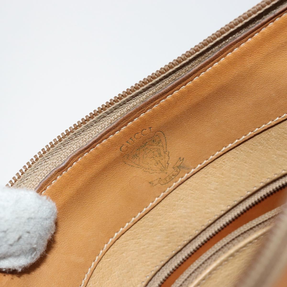 GUCCI Micro GG Supreme Shoulder Bag PVC Beige Gold 001 256 1324 Auth ep11400