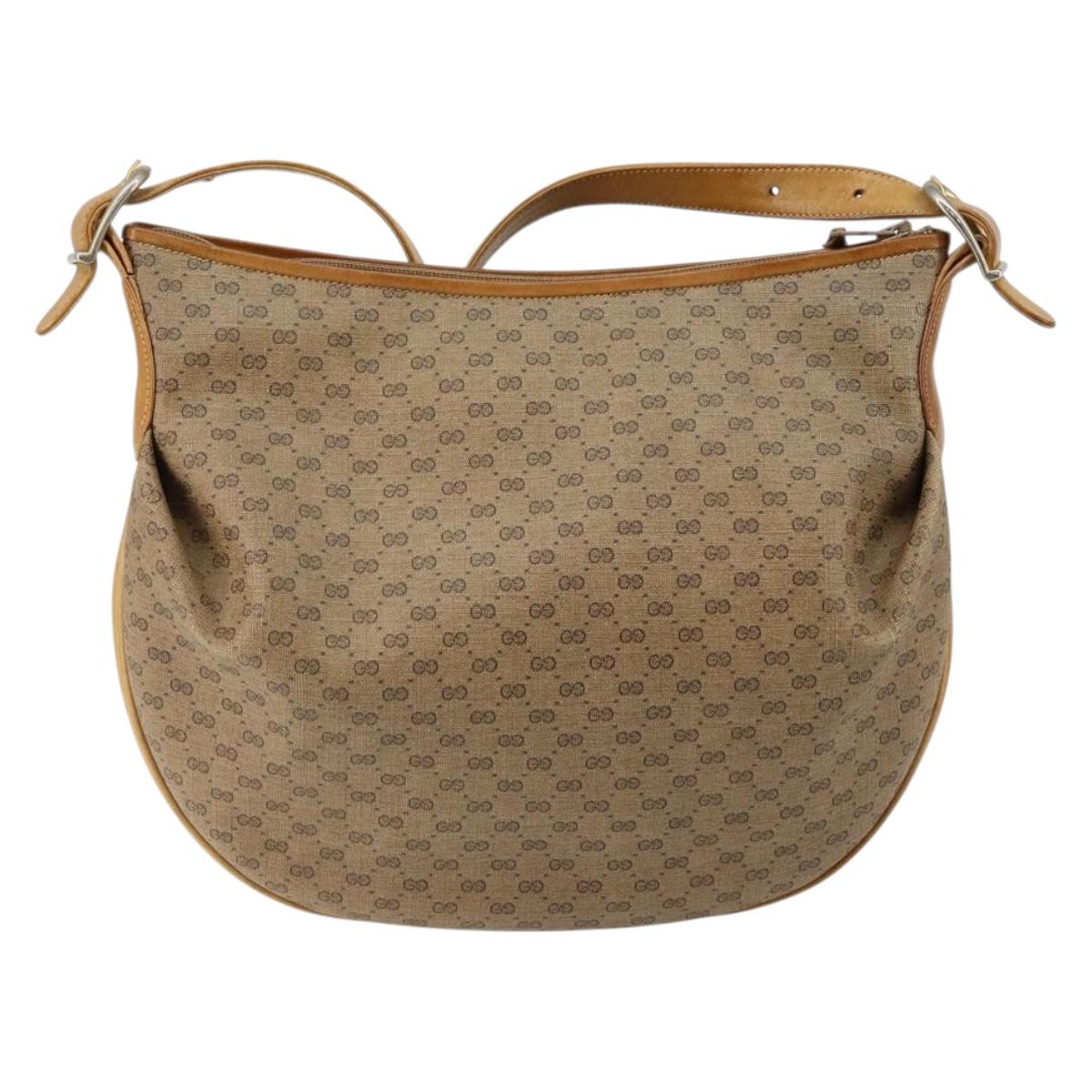 GUCCI Micro GG Supreme Shoulder Bag PVC Beige Gold 001 256 1324 Auth ep11400