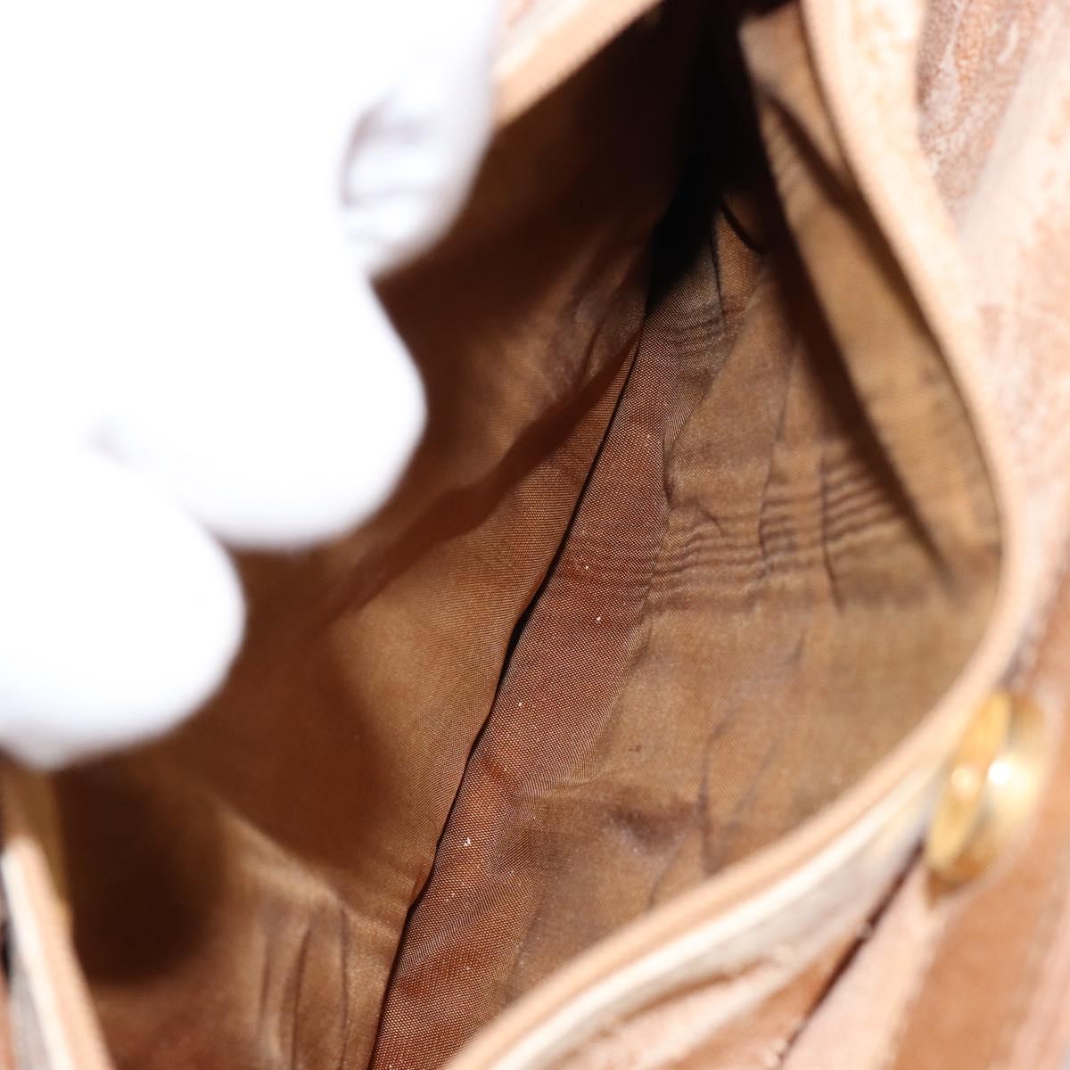 GUCCI Bamboo Hand Bag Suede Beige Gold 002 2058 0260 Auth ep11402