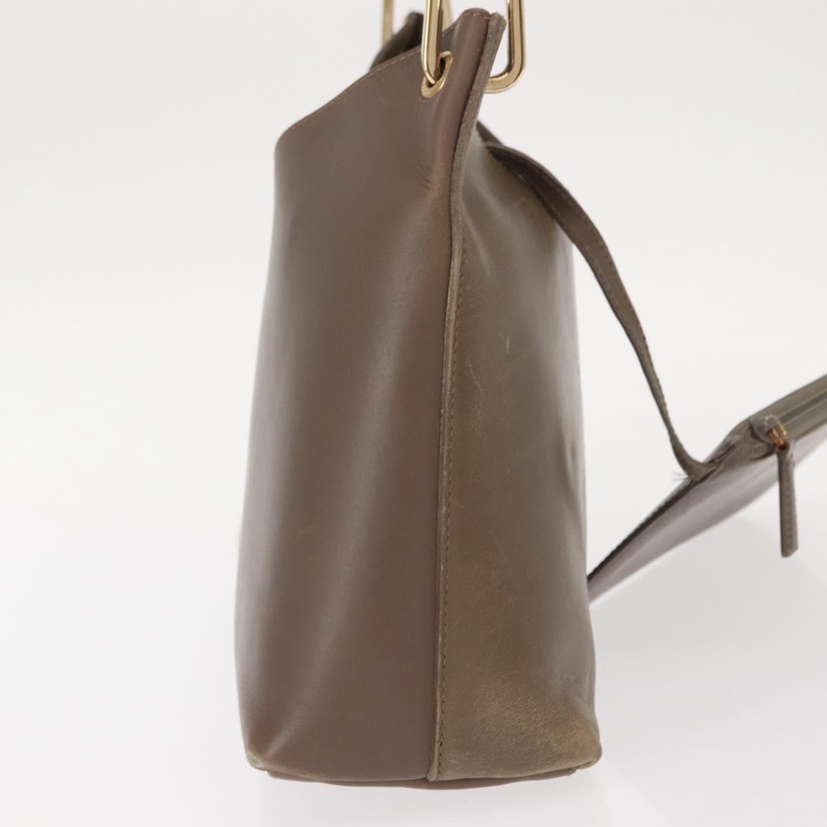 GUCCI Bamboo Hand Bag Leather Brown Gold 001 2058 1883 0 Auth ep11407