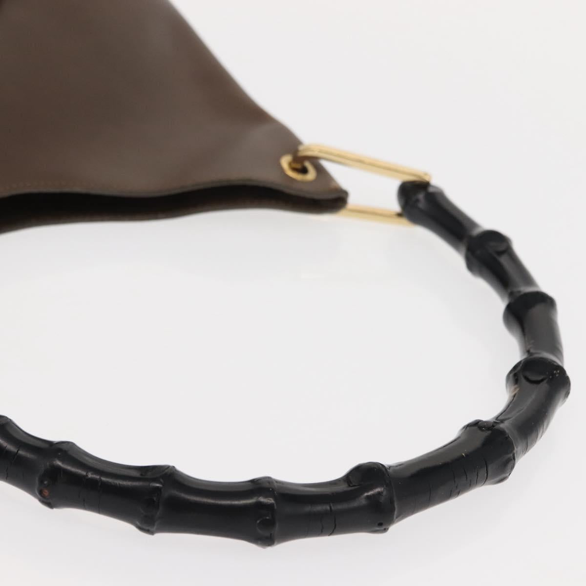 GUCCI Bamboo Hand Bag Leather Brown Gold 001 2058 1883 0 Auth ep11407