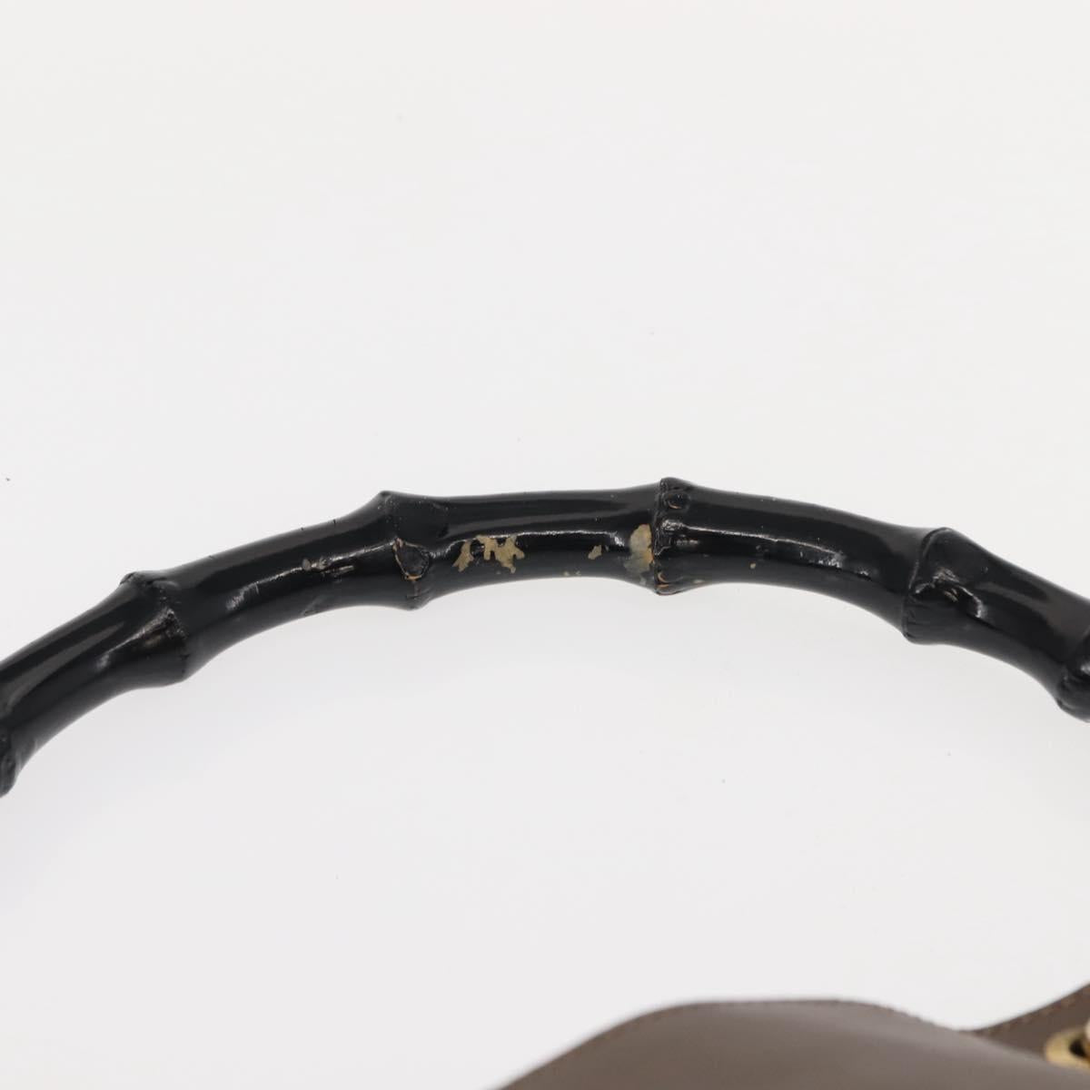 GUCCI Bamboo Hand Bag Leather Brown Gold 001 2058 1883 0 Auth ep11407