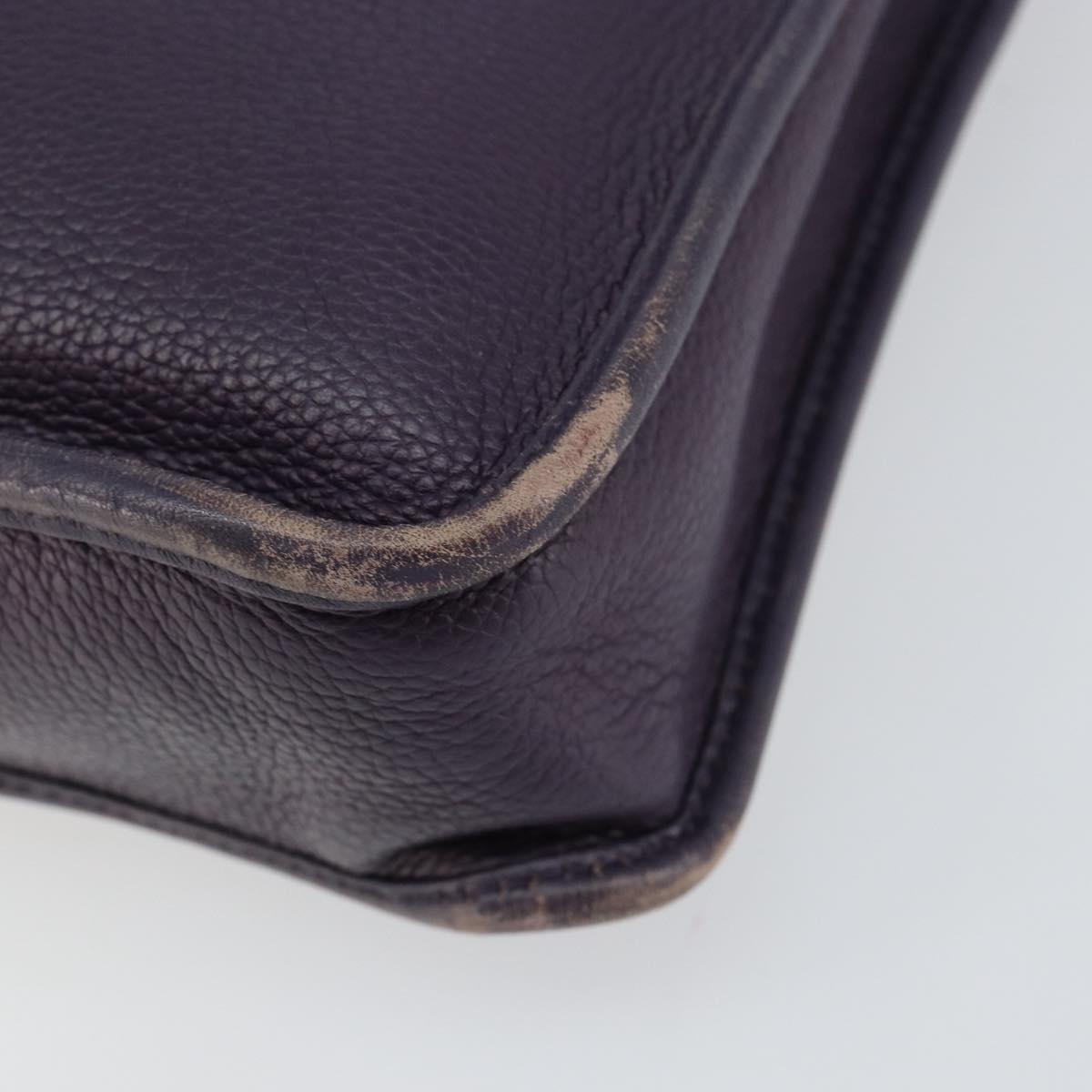 LOEWE Tote Bag Leather Purple Silver Auth ep11409