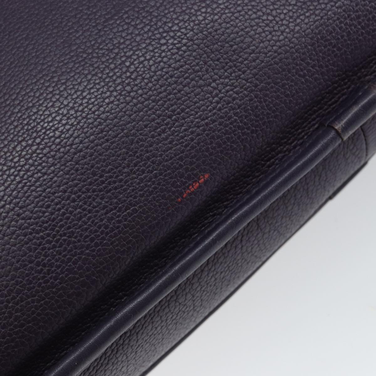 LOEWE Tote Bag Leather Purple Silver Auth ep11409