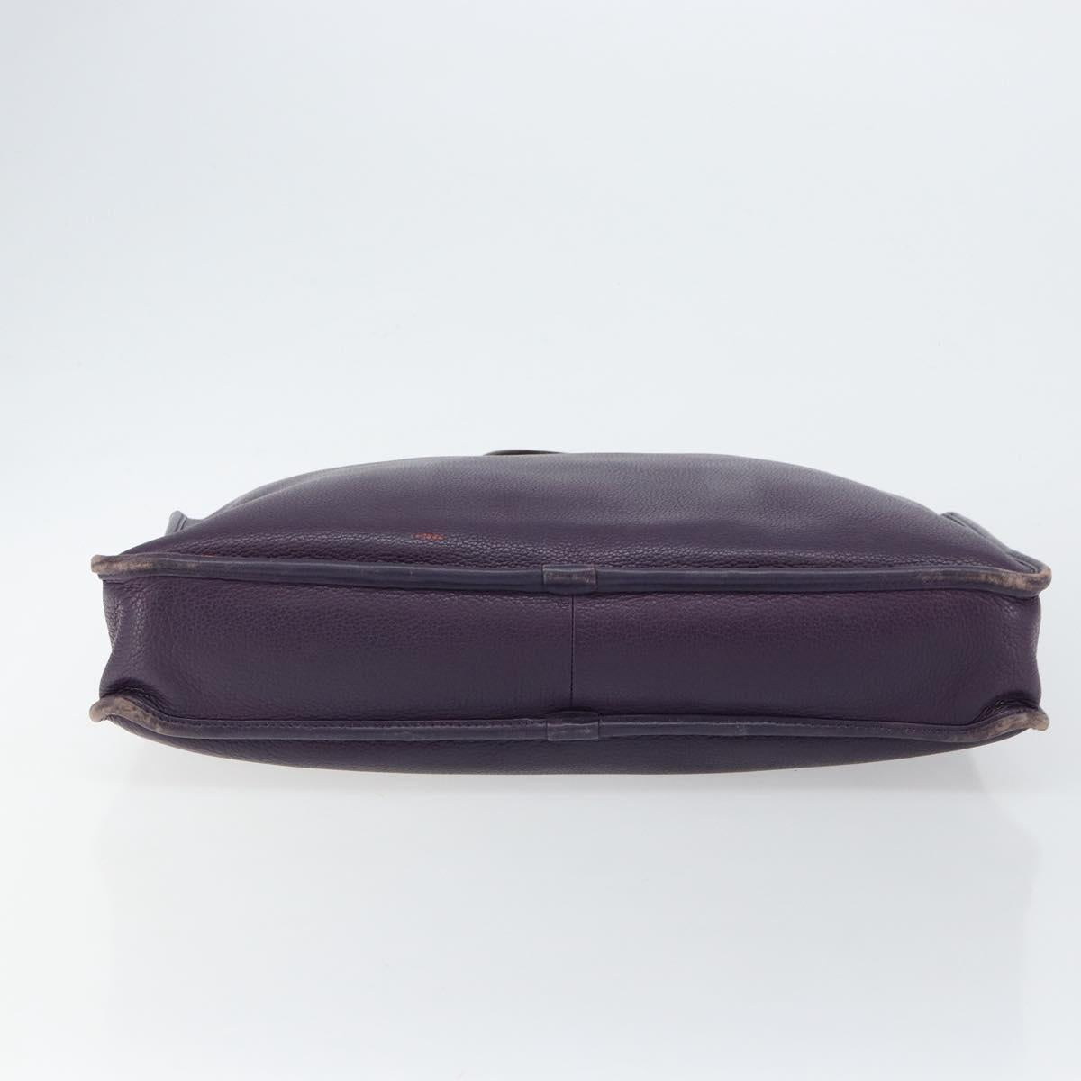 LOEWE Tote Bag Leather Purple Silver Auth ep11409