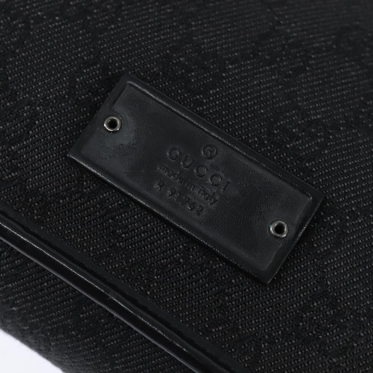 GUCCI GG Canvas Shoulder Bag Black Silver 91762 Auth ep11415