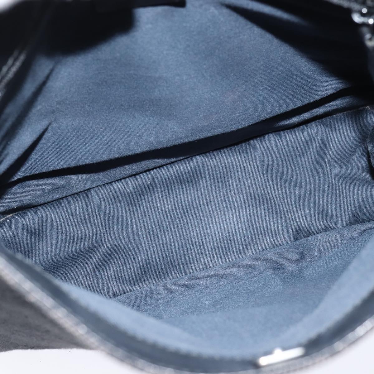 GUCCI GG Canvas Shoulder Bag Black Silver 91762 Auth ep11415