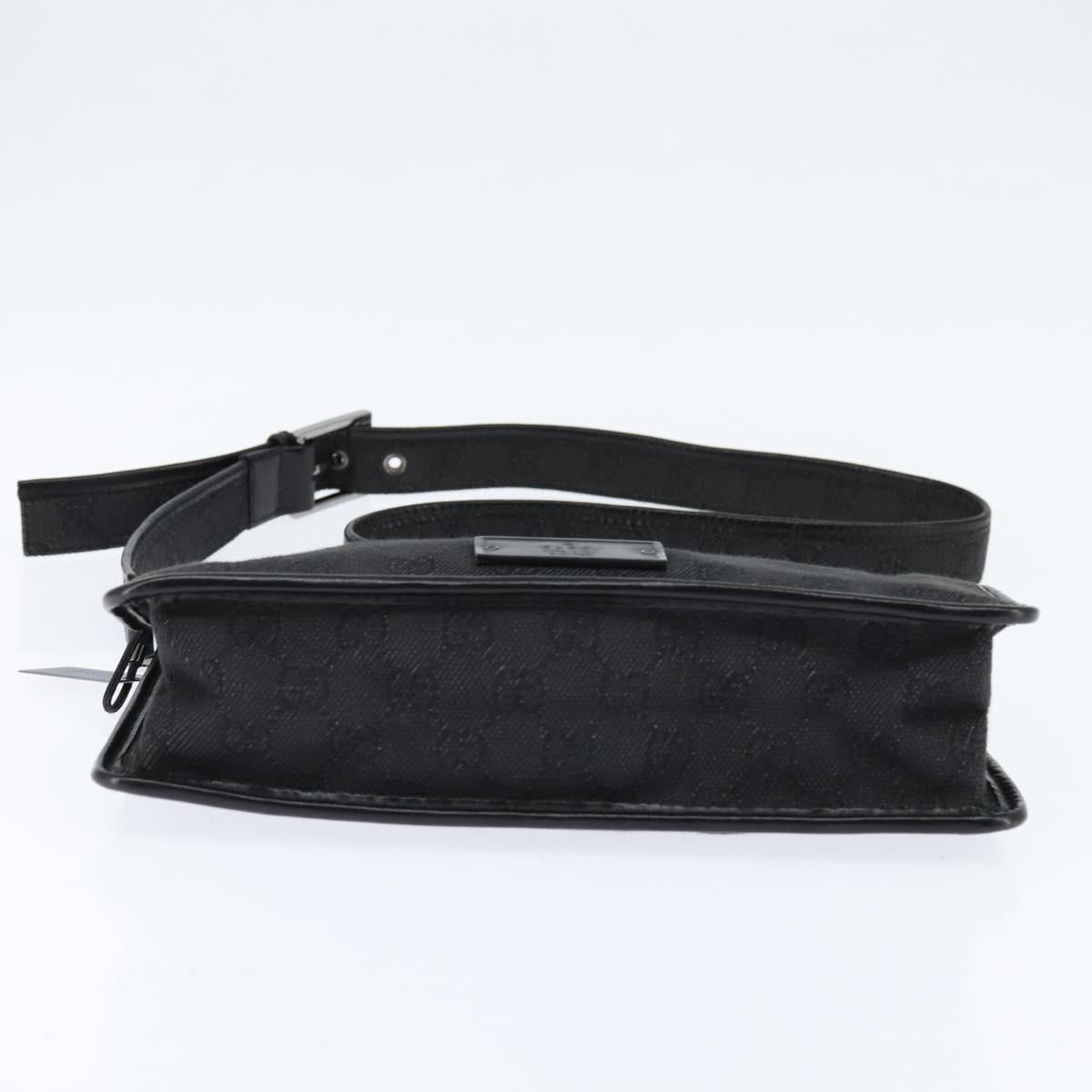 GUCCI GG Canvas Shoulder Bag Black Silver 91762 Auth ep11415