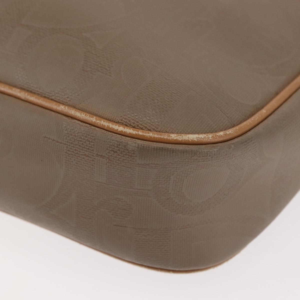 Christian Dior Trotter Canvas Shoulder Bag Beige Gold Auth ep11416