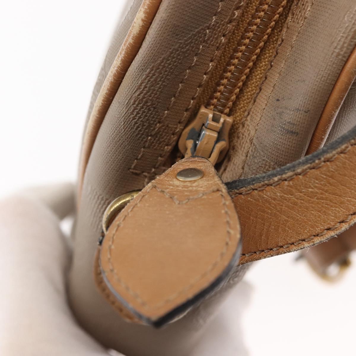 Christian Dior Trotter Canvas Shoulder Bag Beige Gold Auth ep11416