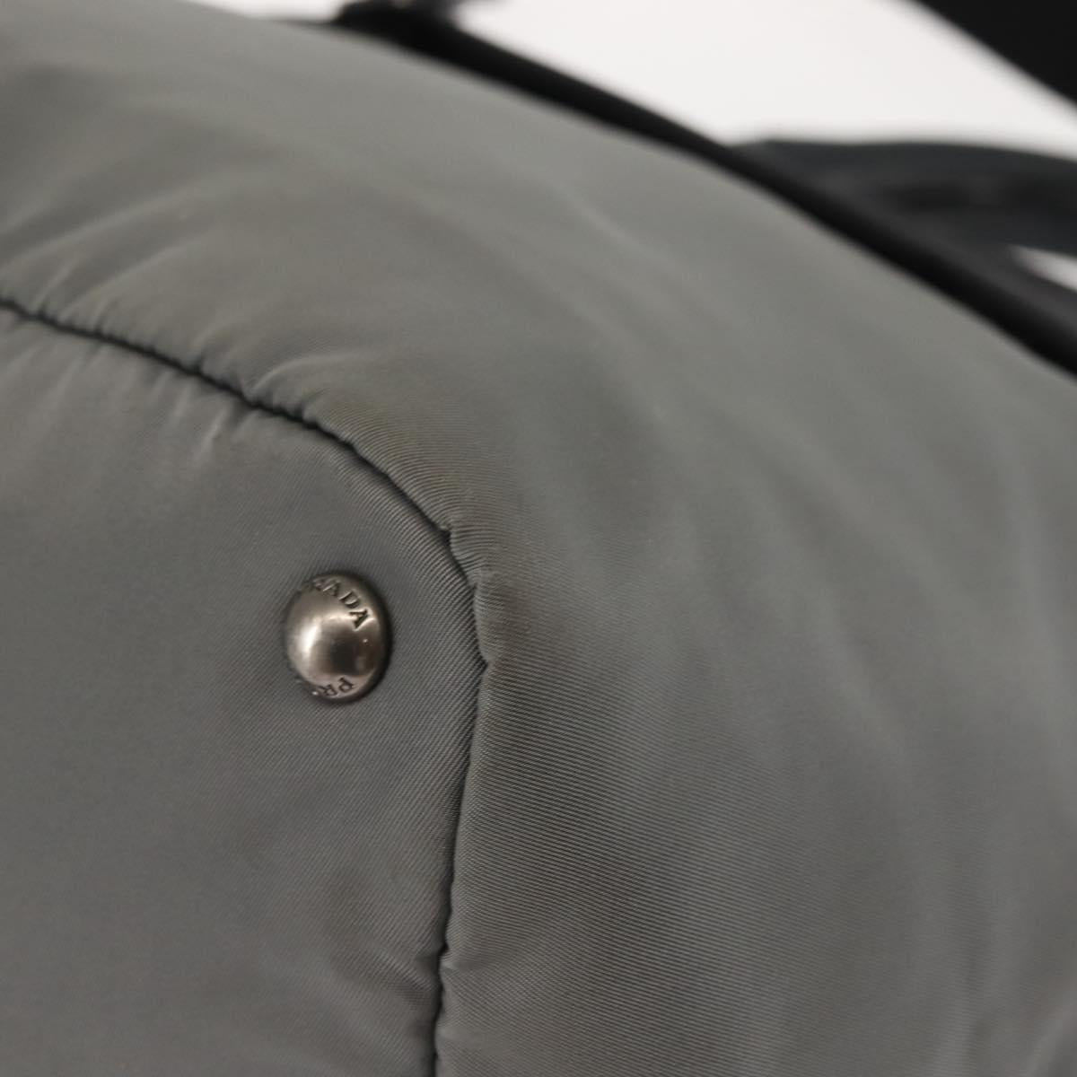 PRADA Hand Bag Nylon 2way Black Gray Auth ep11418