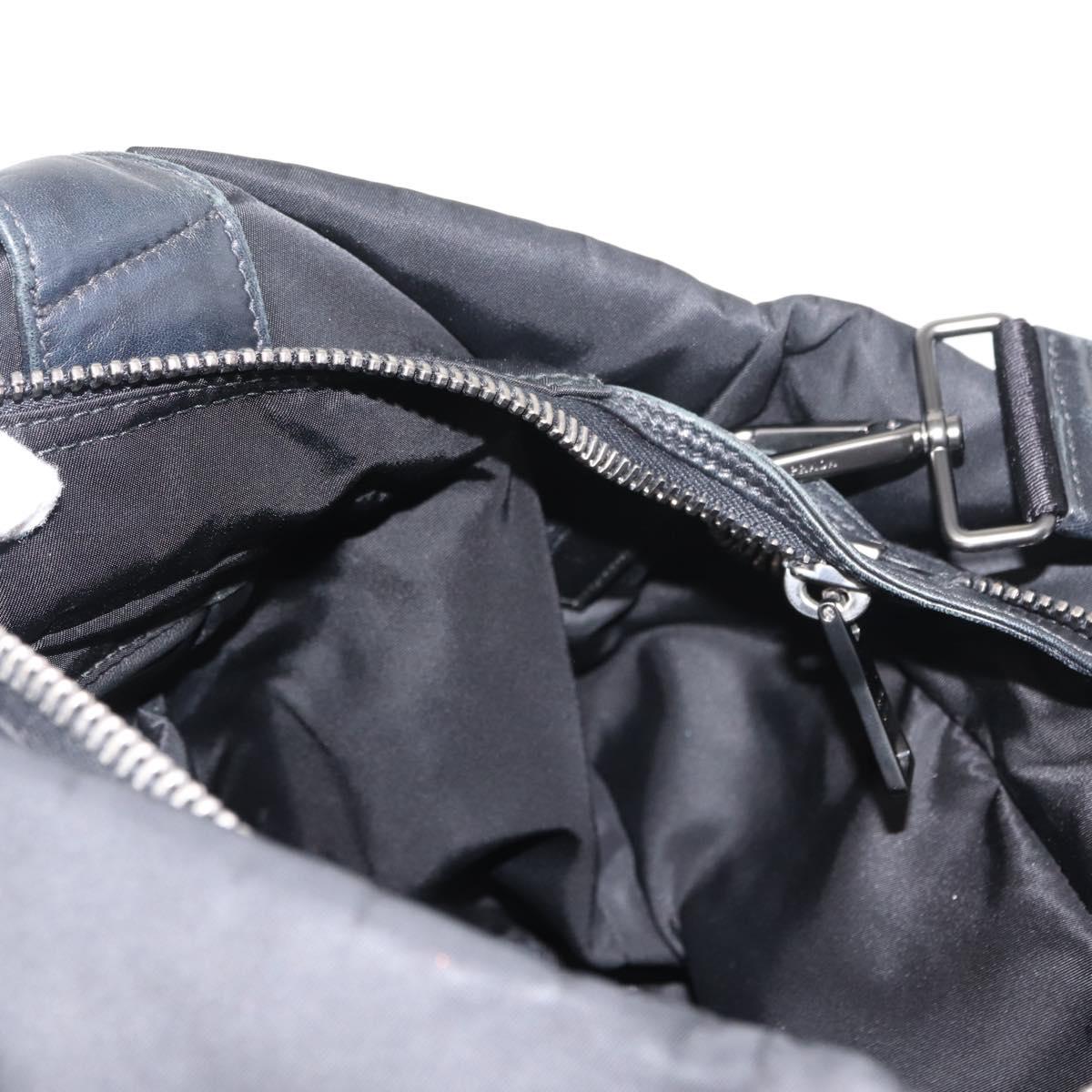 PRADA Hand Bag Nylon 2way Black Gray Auth ep11418