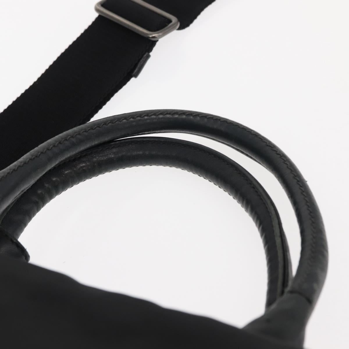 PRADA Hand Bag Nylon 2way Black Gray Auth ep11418