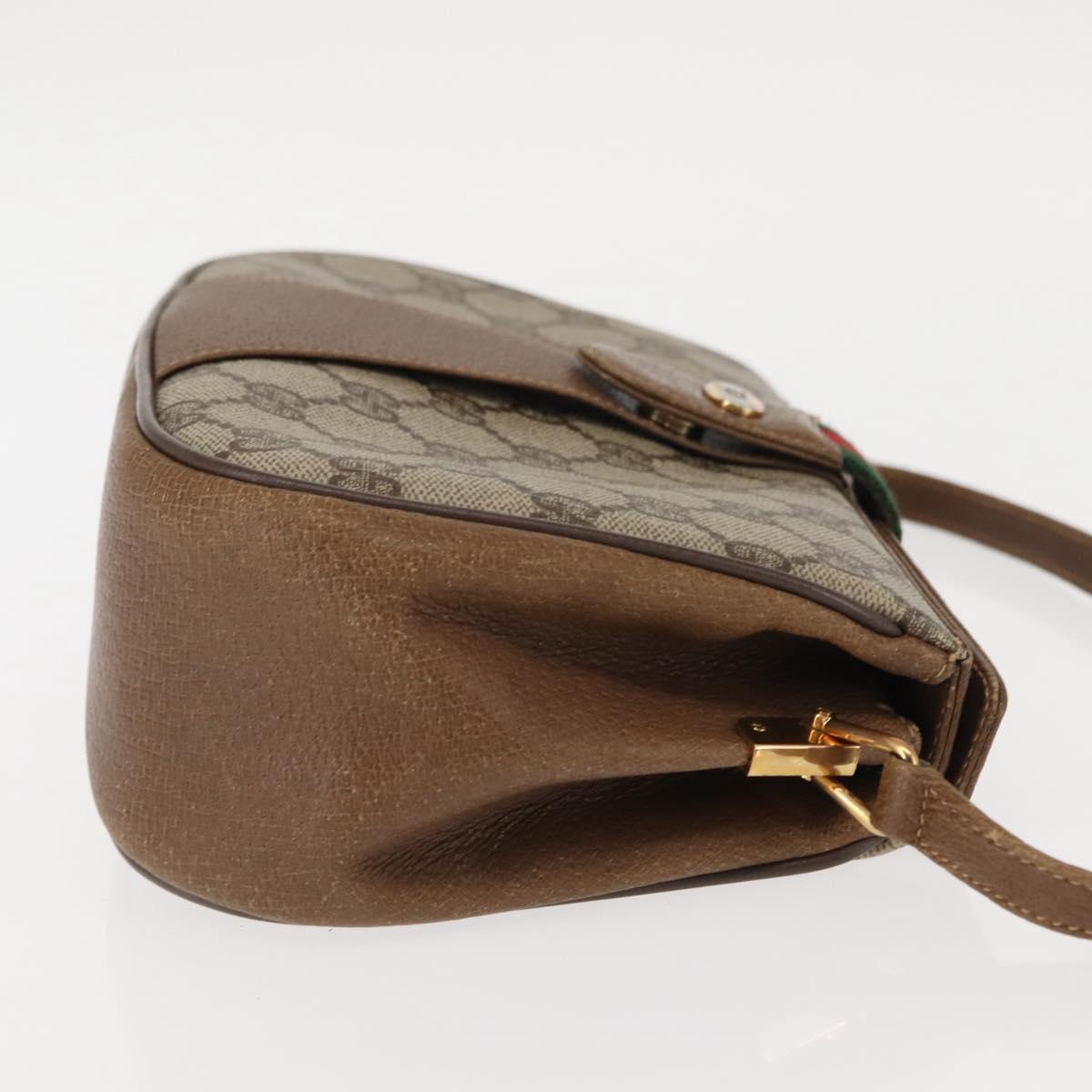 GUCCI GG Supreme Web Sherry Line Shoulder Bag PVC Beige 116 02 024 Auth ep11422