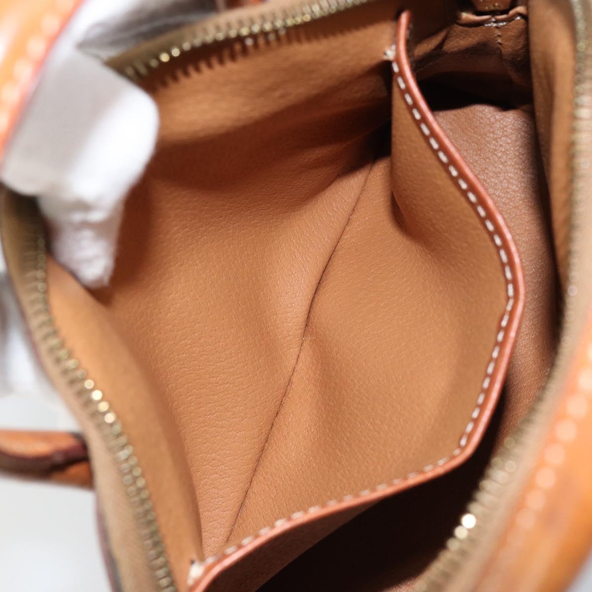 CELINE Macadam Canvas Hand Bag PVC Leather Brown Gold Auth ep11425