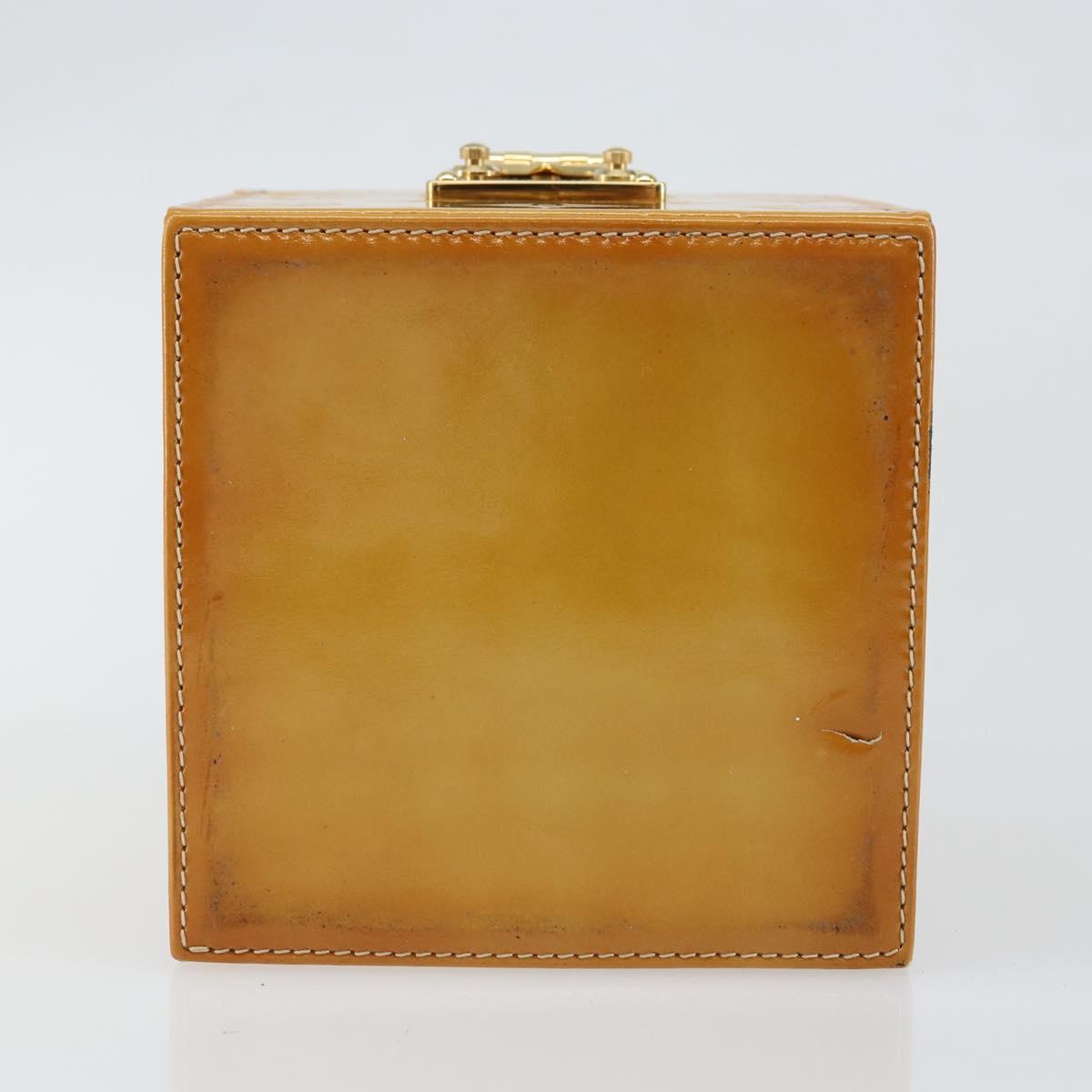 LOUIS VUITTON Monogram Vernis Bleecker Cosmetic Pouch Beige M91002 Auth ep11427