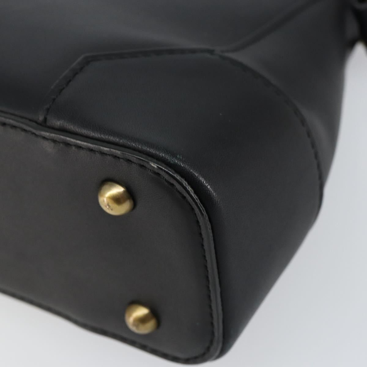 BURBERRY Shoulder Bag Leather Black Gold Auth ep11428