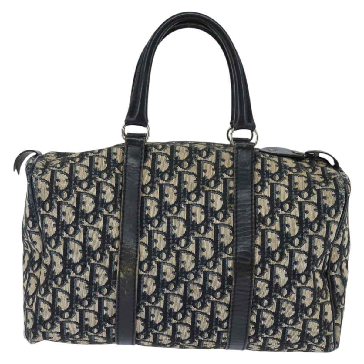 Christian Dior Trotter Canvas Boston Bag Navy Auth ep11436