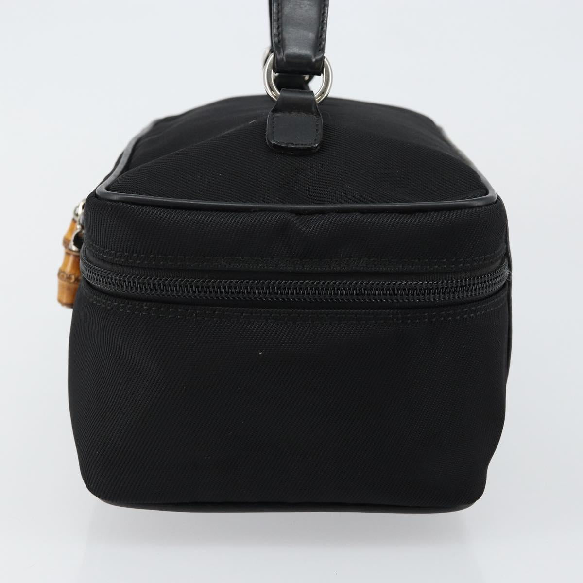 GUCCI Bamboo Vanity Hand Bag Nylon Black 032 1956 0150 Auth ep11439