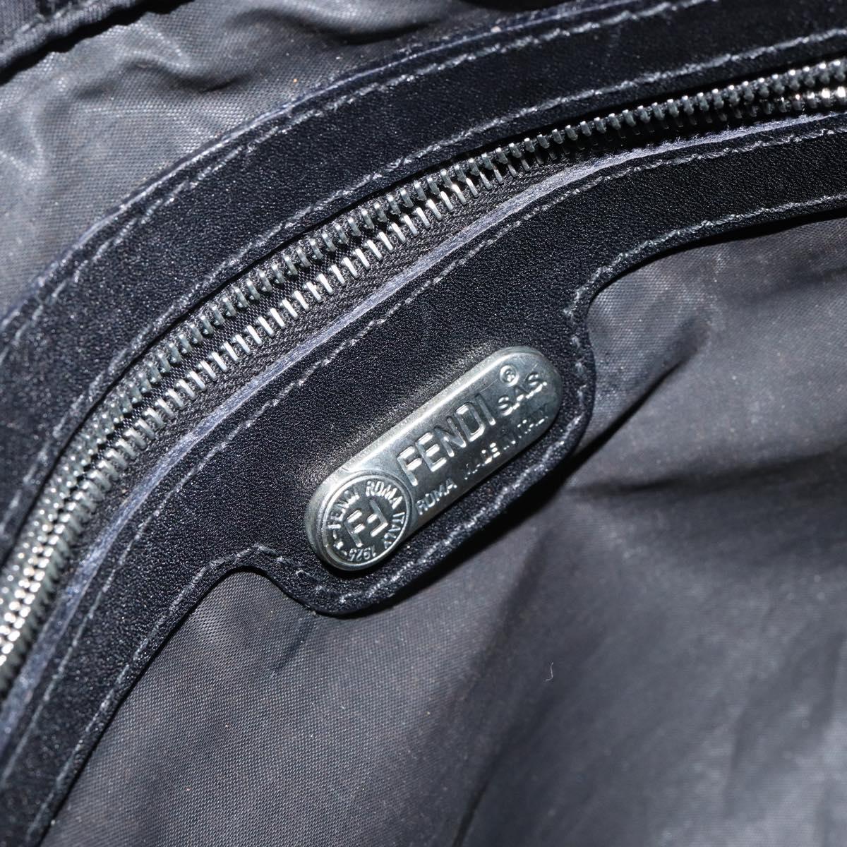 FENDI Hand Bag Nylon 2way Black Silver Auth ep11442