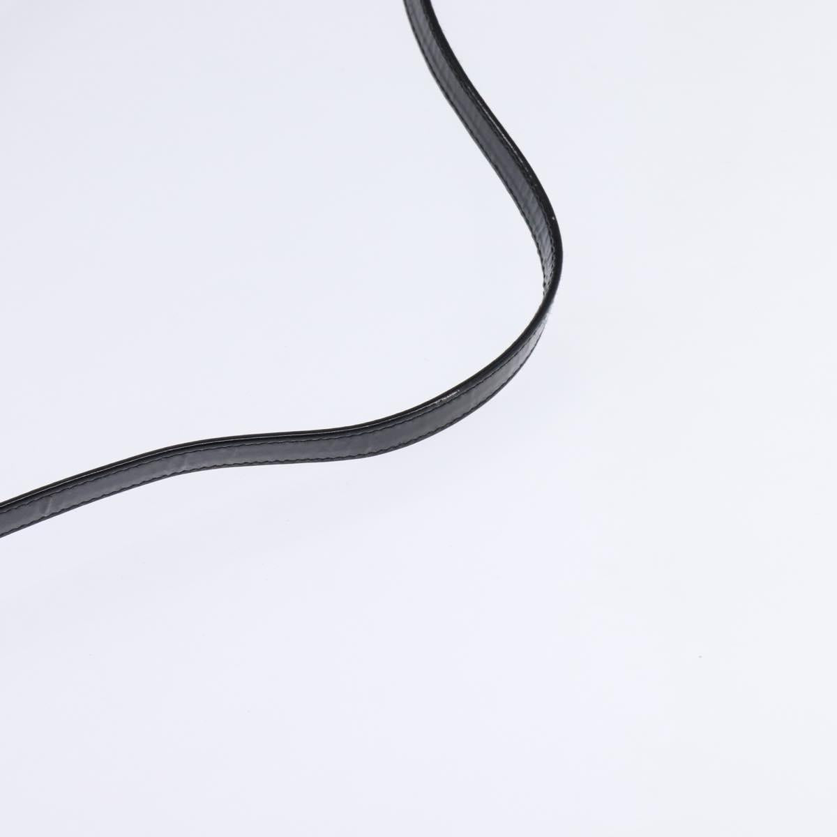 GUCCI Shoulder Bag Enamel Black Gold Auth ep11444