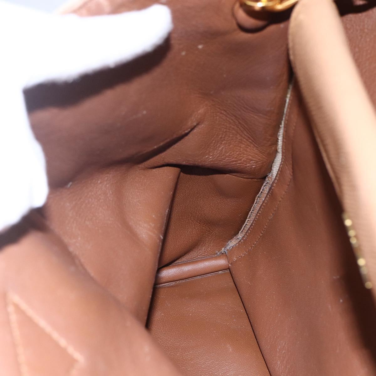 PRADA Tote Bag Canvas 2way Beige Gold Auth ep11445