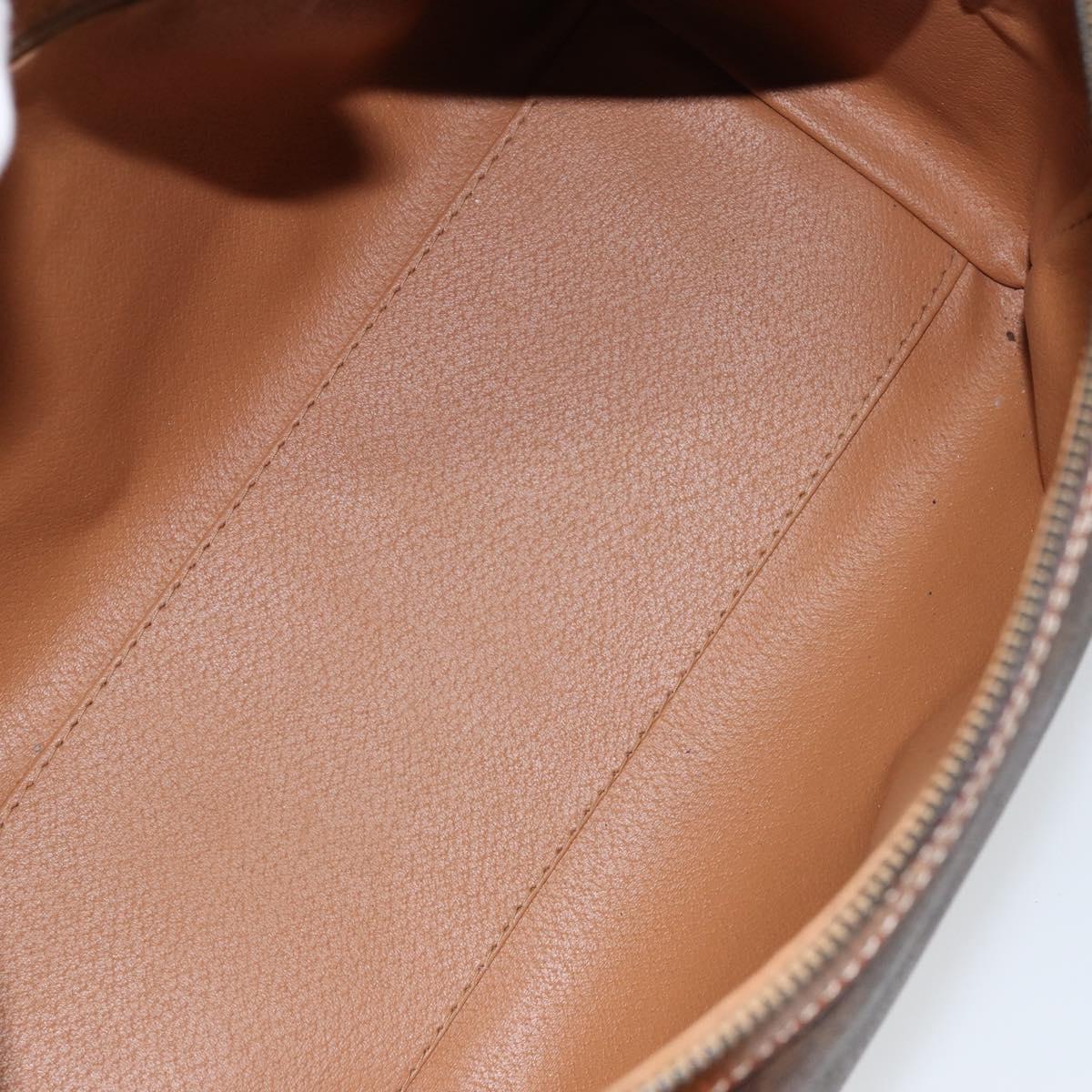 CELINE Macadam Canvas Hand Bag PVC Leather Brown Gold Auth ep11458