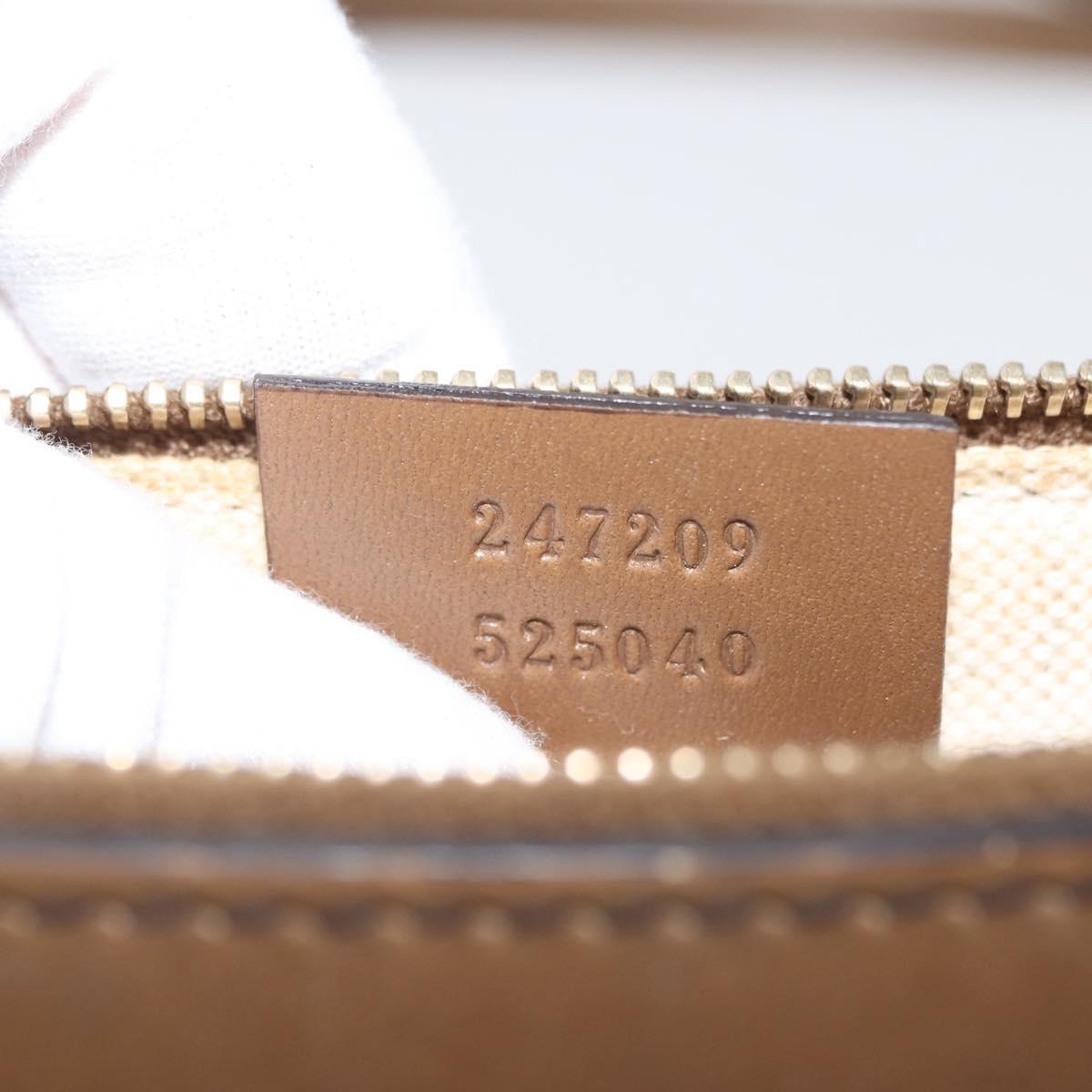 GUCCI GG Canvas Tote Bag Beige Gold 247209 Auth ep11467