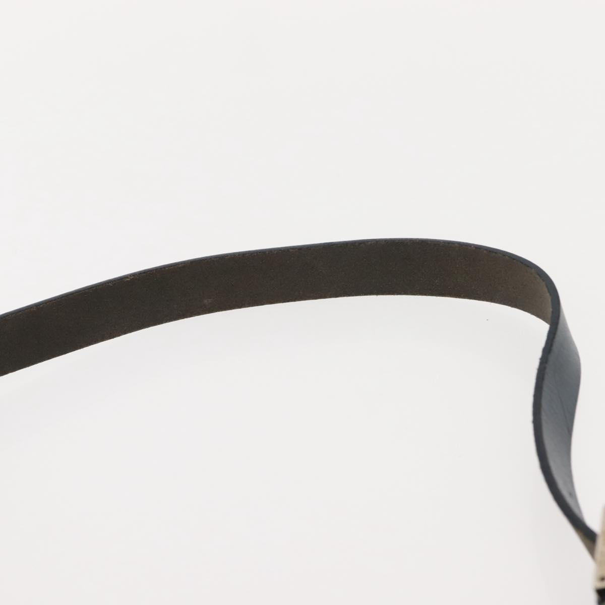 FENDI Zucchino Canvas Mamma Baguette Tote Bag Navy Silver Auth ep11475