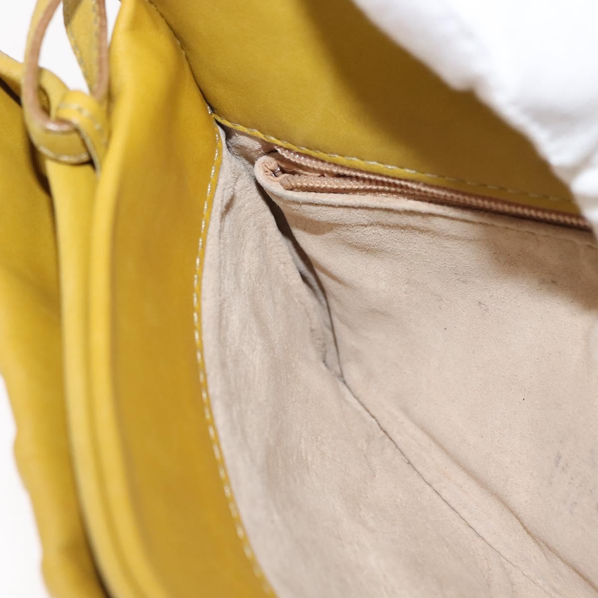 BOTTEGA VENETA INTRECCIATO Shoulder Bag Leather Yellow Auth ep11479