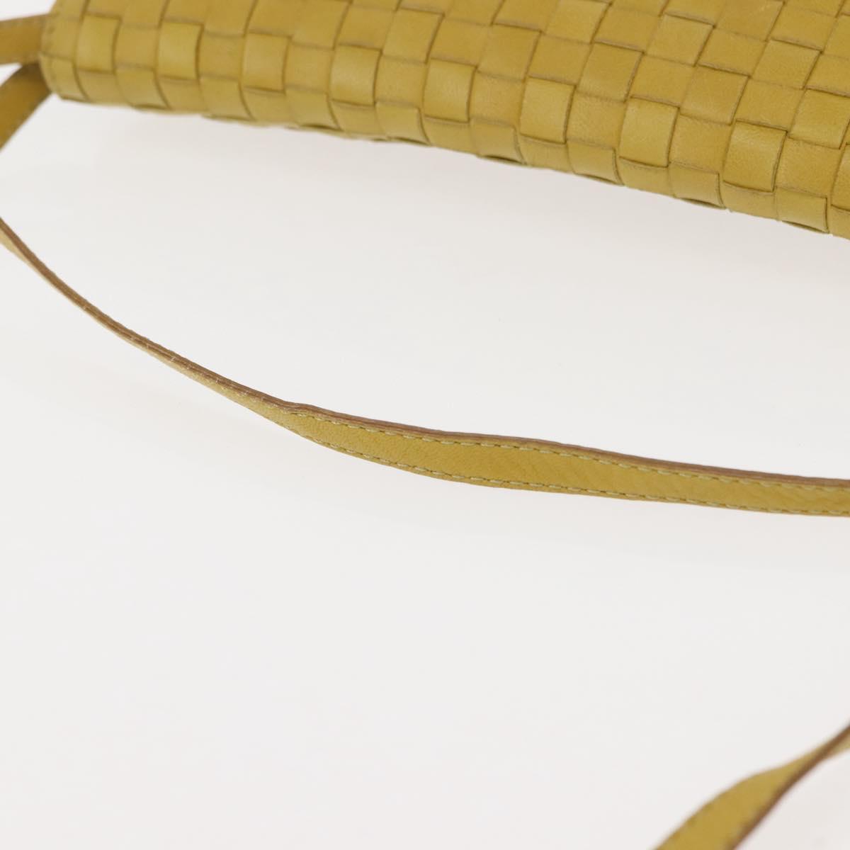 BOTTEGA VENETA INTRECCIATO Shoulder Bag Leather Yellow Auth ep11479