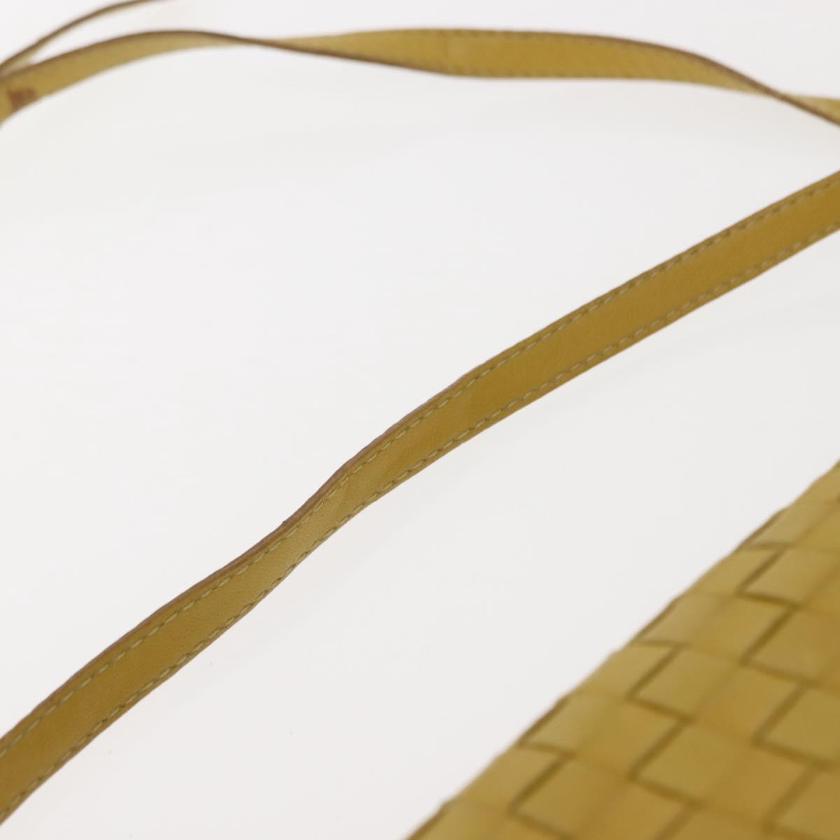 BOTTEGA VENETA INTRECCIATO Shoulder Bag Leather Yellow Auth ep11479
