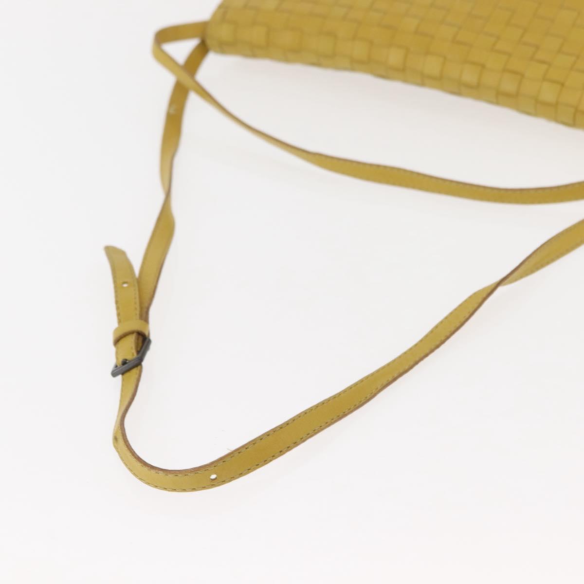 BOTTEGA VENETA INTRECCIATO Shoulder Bag Leather Yellow Auth ep11479